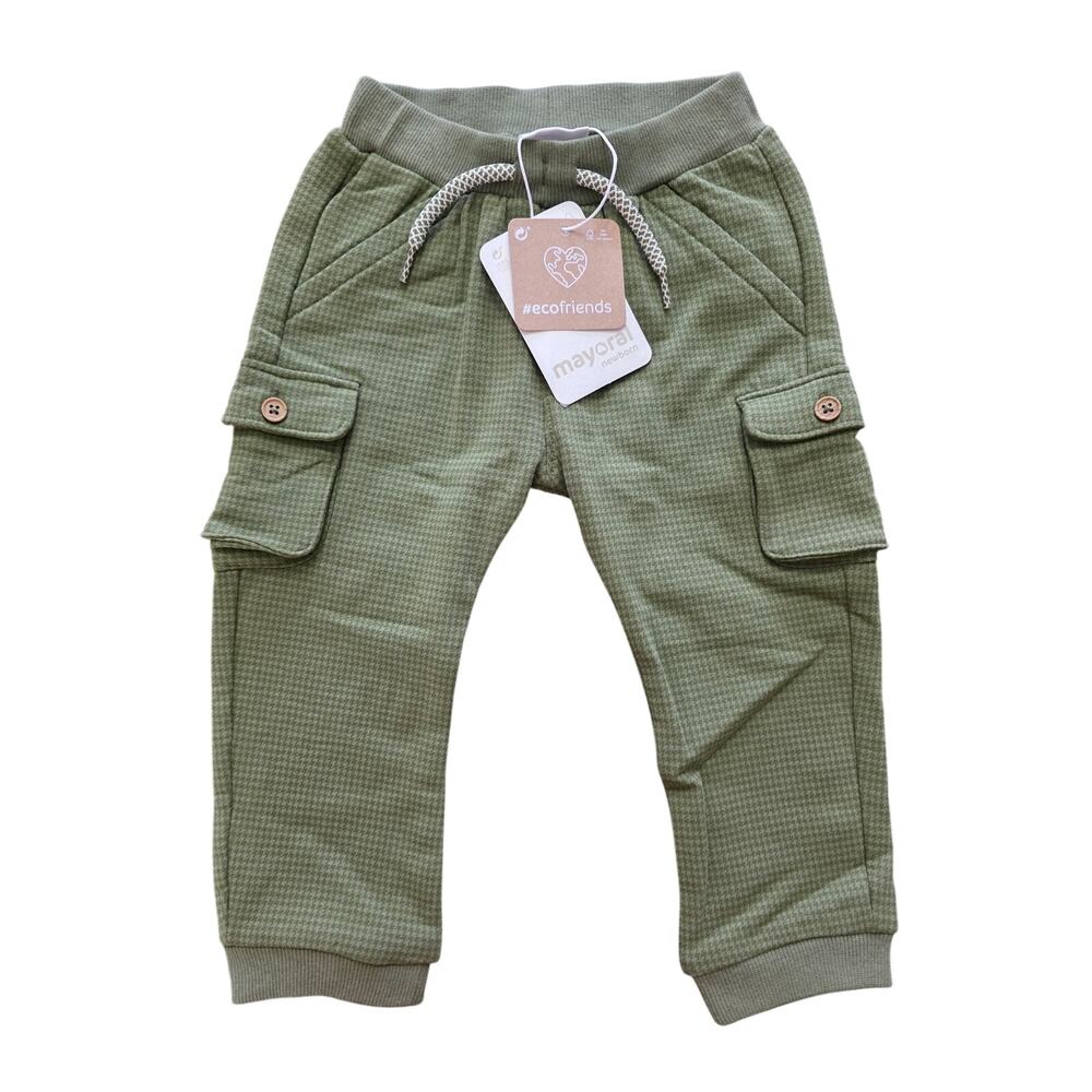 NWT Mayoral Houndstooth Green Utility Jogger Pant Size 12 Months
